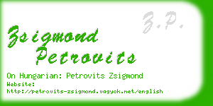 zsigmond petrovits business card